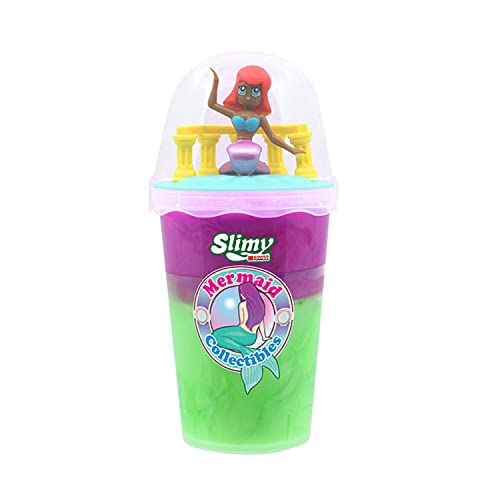 SLIMY Mermaid Collectible - 155g Original Slimy Slime Spielmasse, sicherer Spielspaß für Kinder mit Schleim in Grün/Lila inkl. lustiger Meerjungfrau Sammelfigur (Spielzeug ab 5 Jahre)