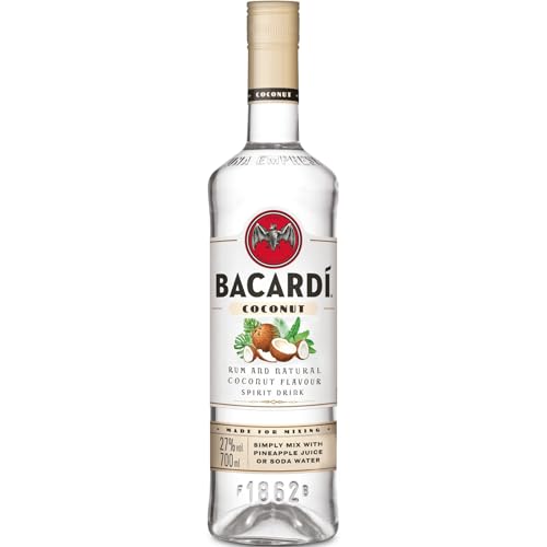 BACARDÍ Coconut, 27% Vol., 70 cl / 700 ml, weißer Rum mit der Essenz echter Kokosnüsse, frischer Kokosgeschmack mit Röstaromen und buttrigen Noten