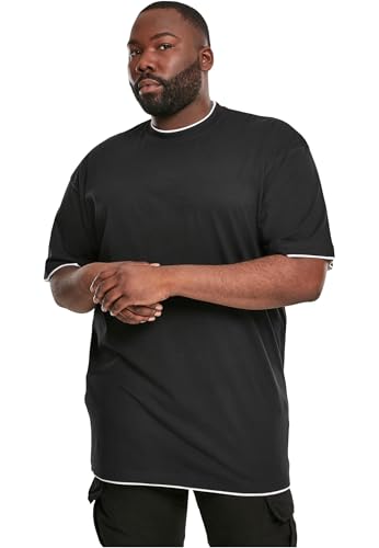 Urban Classics Herren Bekleidung Contrast Tall Tee, Black/White, XXXXXL, TB029A