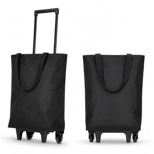 2 in 1 Einkaufstrolley Klappbar 30L Einkaufswagen 25kg Tragkraft 90cm Höhe