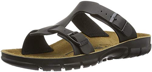 Birkenstock Damen-Pantolette Sofia, Birkoflor, schmal, schwarz, Größe 41 263123-41 (Pantolette Schuh Latsche Zweischnaller Schuhe Sandale Slipper Pantoffel Schluffen Schlappen Schlappe Sandalette)