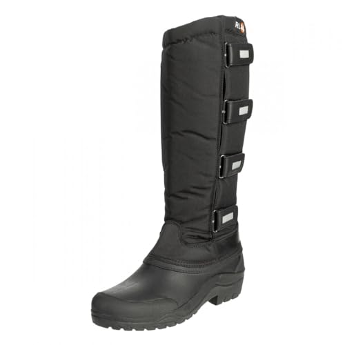 RL24 - Kinder & Damen Thermostiefel Classic von Covalliero – Winterstiefel mit Klettverschlüssen – Wasserdicht & gefüttert – Robuste Schneestiefel – Reitstiefel in Schwarz – Größe 39