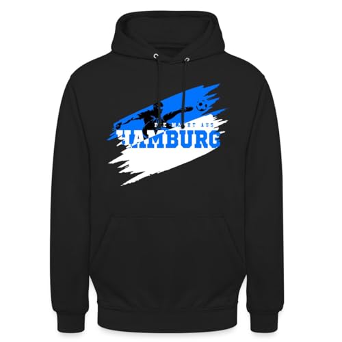 Spreadshirt Die Macht Aus Hamburg Fußball Fan Unisex Hoodie, L, Schwarz