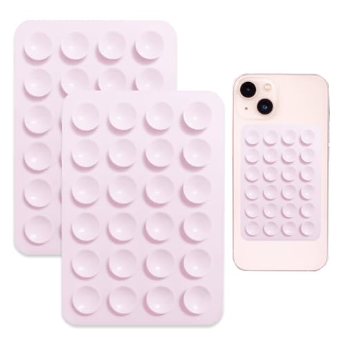 BinXiaoQin 2 Stück Silikon Handy Saugnapf Halterung,Silikon Saugnapf Handyhülle Handyhüllen,silikon Handyhalterung Saugnapf Handy Kleber Rückseite saugnapf,Octobuddy Phone Suction Handyhalter