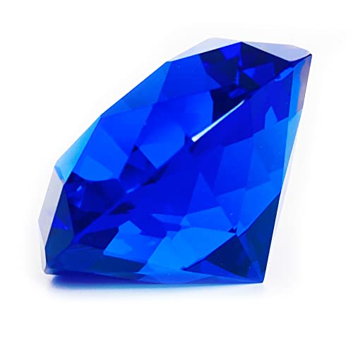 Eterspr 50mm Blau Kristall Glas Diamant, Crystal Glas Geschliffen Diamant, Blau Klare Kristall Glas Diamant, für Hochzeitsdekoration, Partydekoration, Schaufensterdekoration(Blau)