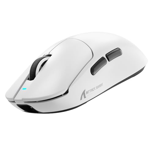 ATTACK SHARK X8SE Mouse for Large Hand, 55g Superlight, PixArt PAW3311 Gaming Sensor, BT/2.4G Wireless/Wired, Adjustable DPI up to 25000, 500mAh Battery (White)