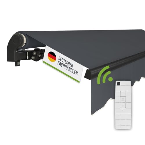 empasa Elektrische Gelenkarmmarkise 'Start Plus' Markise Sonnenmarkise Sonnenschutz, komplett vormontiert, Verschiedene Größen und Farben