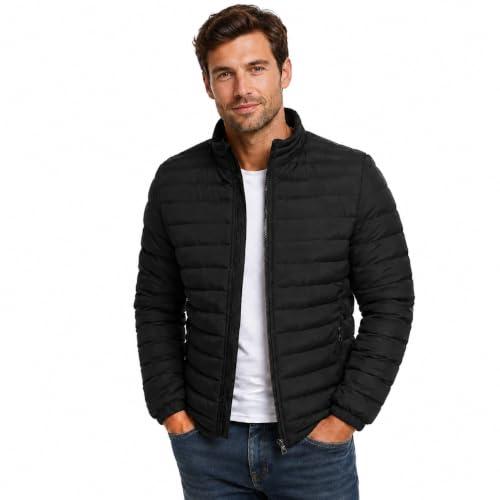 DRALOFAO Steppjacke Herren Leicht Übergangsjacken Winter Puffer Jacke Arbeitsjacke Jacket Daunenjacken Daunenjacke Winterjacke