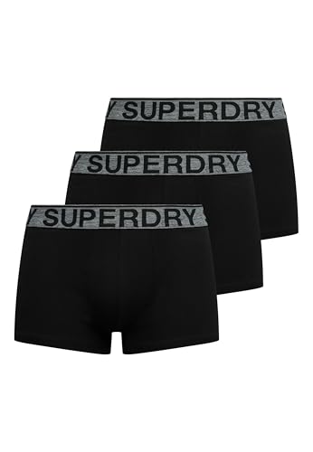 Superdry Herren Boxershorts im Dreierpack Dreifach Schwarz/Grau M