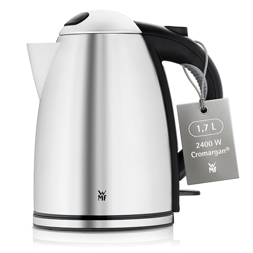 WMF Stelio Wasserkocher Edelstahl 1,7l, elektrischer Wasserkocher mit Kalkfilter, 2400 W, Wasserstandanzeige beleuchtet, Überhitzungsschutz, edelstahl matt silber