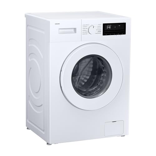 Samsung WW90FG3M05TWEG Waschmaschine, 9 kg, EEK: A, Hygiene-Dampfprogramm, Schnelle Wäsche 15', Trommelreinigung, Weiß