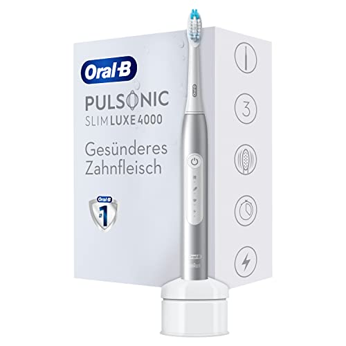 Oral-B Pulsonic Slim Luxe 4000 Elektrische Schallzahnbürste/Electric Toothbrush, 3 Putzmodi für Zahnpflege und gesundes Zahnfleisch, Geschenk Mann/Frau, platin