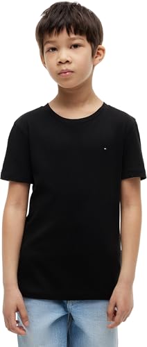 Tommy Hilfiger Jungen Boys Basic Cn Knit S/S Kb0kb04140 Kurzarm Strickoberteile, Schwarz (Meteorite), 12 Jahre EU