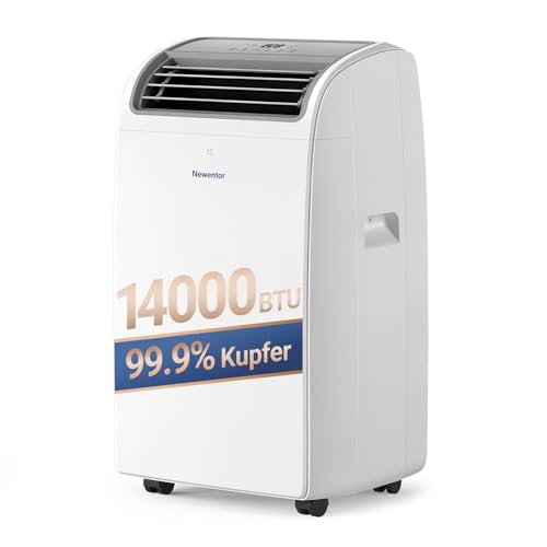 Newentor mobile Klimaanlage 14000 BTU, Klimaanlage mobil mit Abluftschlauch für Räume bis 50㎡, kühlen/entfeuchten/ventilieren mit Fernbedienung