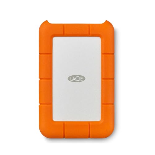 LaCie Rugged Mini 4TB tragbare externe Festplatte, 2.5 Zoll, PC & Mac, inkl. USB-C w/o USB-A Kabel, Data Rescue Service (LAC9000633)