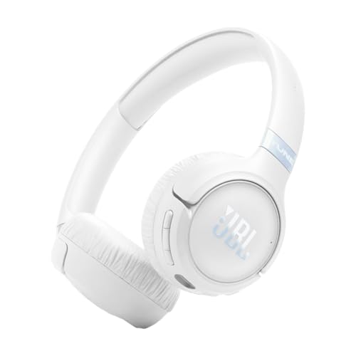 JBL Tune 680 NC Kabellose On-Ear-Kopfhörer mit adaptivem Noise-Cancelling, Smart Ambient, Bis zu 76 Stunden Akkulaufzeit mit Schnellladefunktion, Google Fast Pair, Microsoft Swift Pair, Weiß