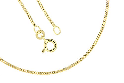 14 Karat 585 Gold Feine Panzerkette Gelbgold Kette - Breite 0.90 mm (42)
