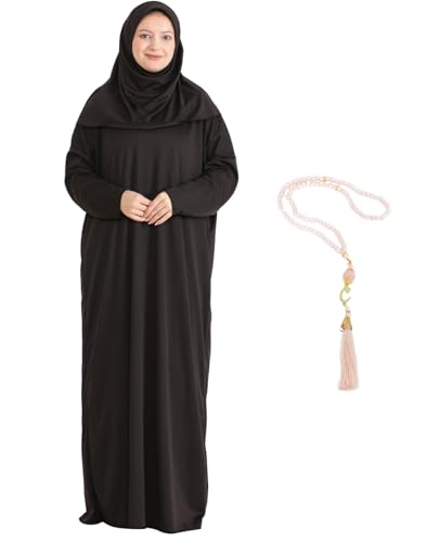 Modish Group Damen Gebetskleidung Mit Hijab Rosenkranz, Muslim Kleidung Für Frauen, Türkisch Muslimische Lang Kleider Set, Abaya Jilbab, Islamische Burka, Ramadan (Braun, Einheitsgröße)