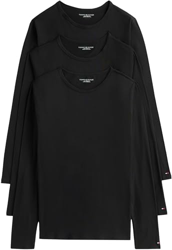 Tommy Hilfiger Herren Langarmshirts Basic, Schwarz (Black/ Black/ Black), XXL