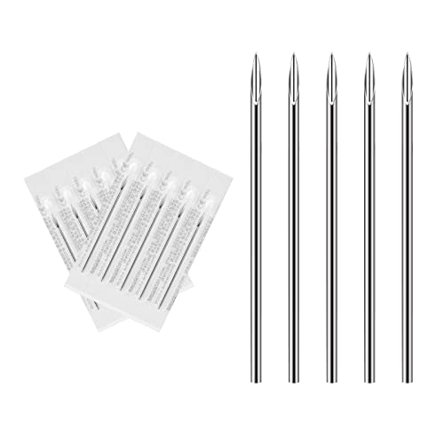ATOMUS Body Piercing Needles 14G Stainless Steel Sterile Disposable Ear Nose Navel Nipple Lip Piercing Needles