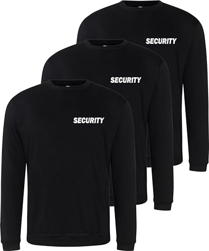 Pullover: Security - 3er Pack - Pullover für Sicherheitsdienst · Türsteher und Ordner Security Sweat-Shirt Hoodie Sweater Dienstbekleidung (XL)
