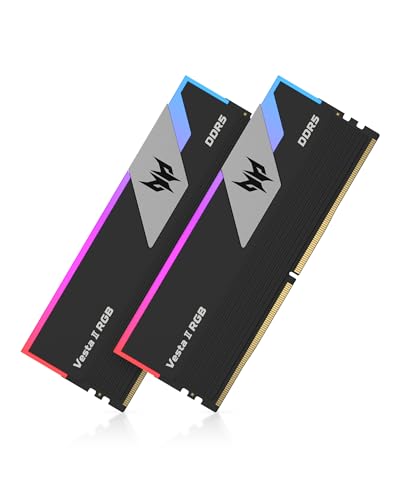 Acer Predator Vesta II DDR5 RGB RAM 32GB (16GBx2) 6000MHz CL36 - Intel XMP 3.0 & AMD Expo - PC Computer Gaming Arbeitsspeicher (Schwarz)