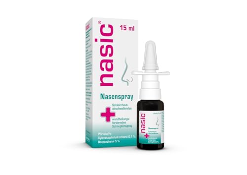 nasic Nasenspray mit dem Wirkplus| Abschwellendes & wundheilungsförderndes Schnupfenspray für Erwachsene & Schulkinder | Mit Xylometazolin & Dexpanthenol | 15 ml