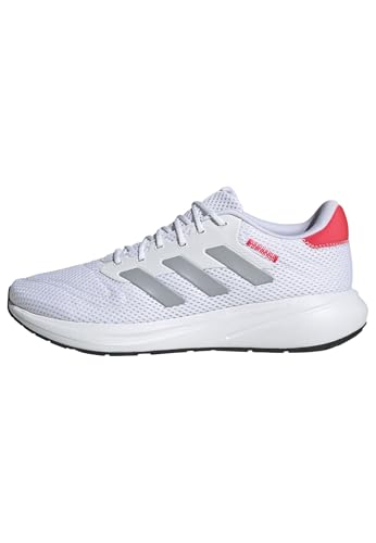 adidas Unisex Response Runner Shoes Laufschuhe, FTWR White/Halo Silver/Lucid red, 45 1/3 EU