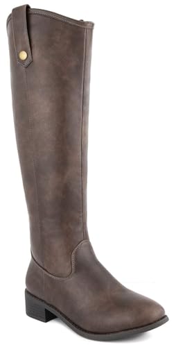 LONDON FOG Noble High Reitstiefel, Dk Brown Distressed, 43 EU