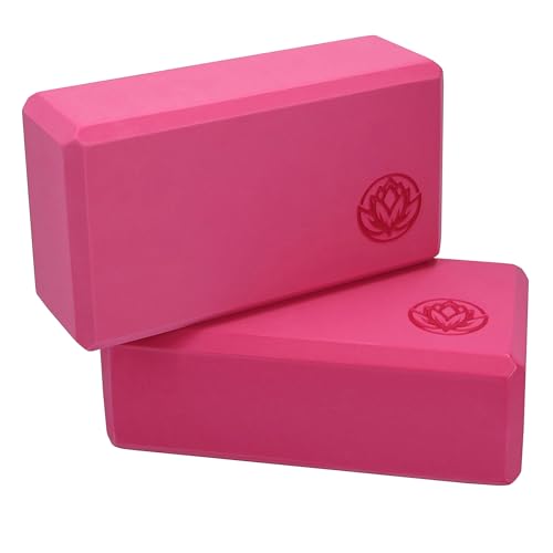 Yoga Block 2er Set VonBueren pink | 22 x 12 x 7,5 cm je Yogablock | Yogablöcke für Damen und Herren aus EVA | Klötze für Pilates