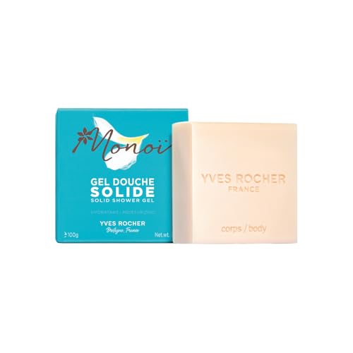 Yves Rocher Festes Duschgel Monoi – Feuchtigkeitsspendend & pflegend – Cremiger Schaum mit Monoi-Duft – Mit Mandelöl & Glycerin – 93% Inhaltsstoffe natürlichen Ursprungs – Vegan – 100 g