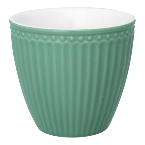 GreenGate - Latte Cup - Kaffeebecher - Becher - Alice - Keramik - Dusty Green/Rauch grün - 300 ml