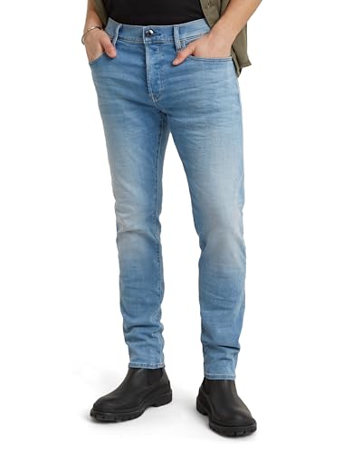 G-Star Herren 3301 Slim Jeans, Blau (lt indigo aged 51001-8968-8436), 34W / 32L
