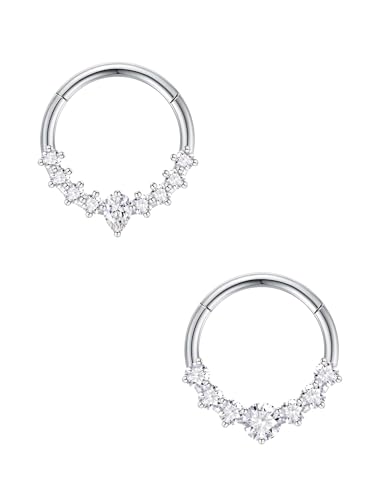 jagosen Septum Piercing Ring 16g 8mm Chirurgenstahl Nasenpiercing Nasenring Nostril Lippenpiercing Ring Septum Clicker