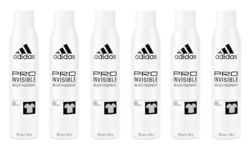6x adidas Women Pro Invisible Deodorant Spray 48H Anti-Transpirant, dauerhafter Schutz vor Gerüchen und Schweiß mit 48 Stunden Schutz gegen starkes Schwitzen und Körpergeruch,250ml (6er Pack)