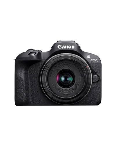 Canon EOS R100 mit RF-S 18–45mm – 24,1 MP APS-C Systemkamera – Dual Pixel AF, 4K-Video, 6,5 B/s, Augen- & Gesichtserkennung, WLAN & Bluetooth - Perfekt, um kostbare Erinnerungen festzuhalten