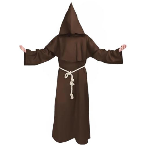 Halloween Kostüm mit Kapuze Herren, Faschingskostüm Männer Karneval Kostüm