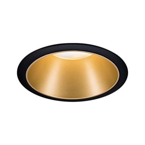 Paulmann 93395 Einbauleuchte Cole starr rund dimmbar Einbaustrahler Schwarz matt, Gold Spot Aluminium, Kunststoff Einbaulampe GU10