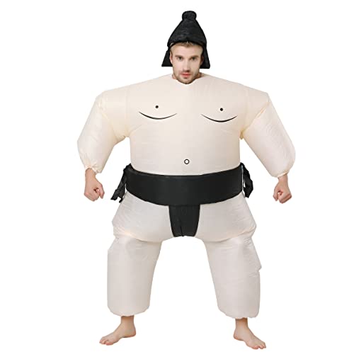 FXICH Sumo Wrestler Costume Inflatable Adults, Halloween Karneval Fasching Party Blow-Up Dress (Lustige Kostüme, Aufblasbare Spaßkostüm) 150-190cm (black)