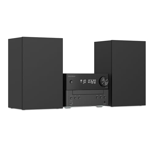 Karcher MC 6475D Stereoanlage Kompaktanlage mit CD-Player, DAB+ / UKW Radio, Bluetooth 5.4, MP3-Wiedergabe via USB/AUX, Musikcenter mit 20 Watt RMS, Wecker & Fernbedienung