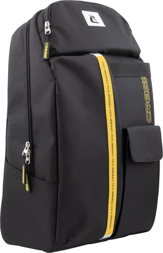 Cressi seit 1946- Leon Backpack-Unisex Rucksack mit Tasche für Maske/Schwimmbrille/Schnorchel, für einen kurze Tauchgang oder eine Trainingseinheit im Fitnessstudio oder Studium, Schwartz/Gelb, 22 l