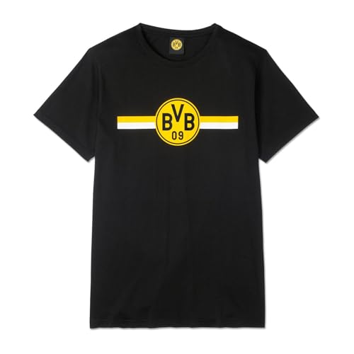 BVB 09 Herren BVB Borussia Dortmund schwarz, Club Kollektion, GOTS, 100% Cotton in Conversion T-Shirt, L