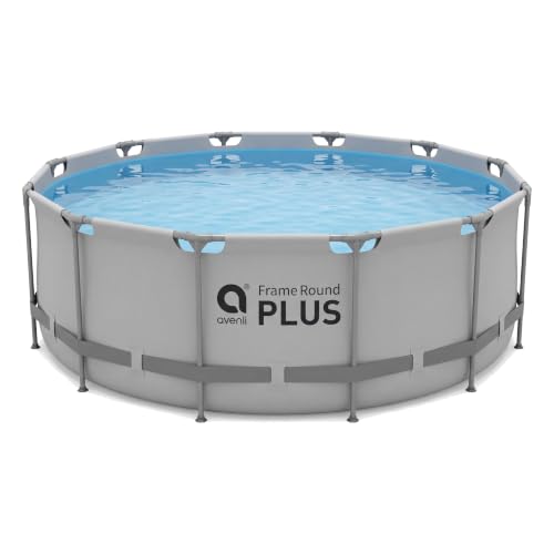 Avenli Frame Plus Pool 366x100cm ohne Zubehör, grau Stahlrahmenpool rund, 8.816 L Aufstellpool Framepool Gartenpool Schwimmbecken Swimmingpool