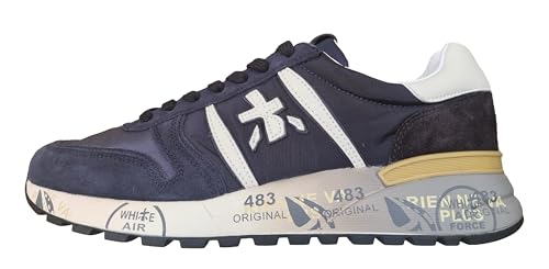 PREMIATA Herrenschuhe Sneaker aus Nylon und Wildleder Lander_7702 Dunkelblau, dunkelblau, 43 EU