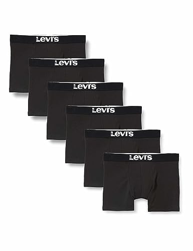 Levi's Herren Levi's Men's Solid Basic Boxers (6 pack) Boxer Shorts, Schwarz, XL