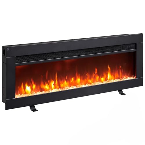 Elektrokamin BALDERIA Agnes 36 - Stand-, Wand- oder Einbaukamin, 3D-Flammeneffekt, Heizung, Timer, Fernbedienung - Schwarz