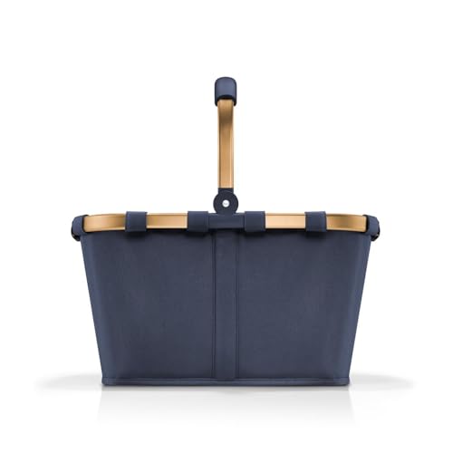 reisenthel carrybag Midnight Gold – Stabiler Einkaufskorb mit viel Stauraum und praktischer Innentasche – Elegantes und wasserabweisendes Design