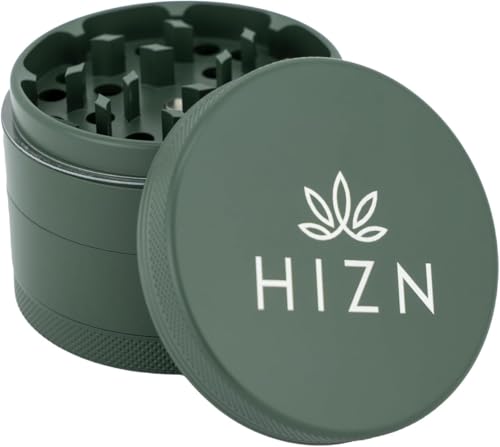 Keramik Grinder Crusher 4-teilig Ø 63mm – Premium Grinder mit Nanokeramik-Beschichtung, Kräutermühle, Antihaft & langlebig, inkl. Zubehör-Set (Mitternachtsgrün)