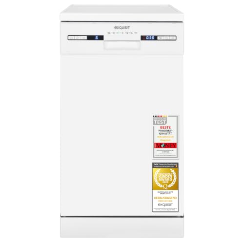 Exquisit Spülmaschine 45 cm - Freistehender Geschirrspüler - 9 Maßgedecke