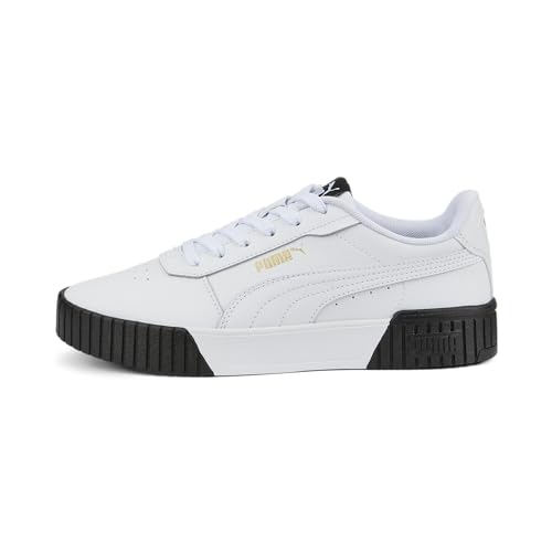 PUMA Damen Carina 2.0 Sneaker, White White Team Gold Black, 40.5 EU